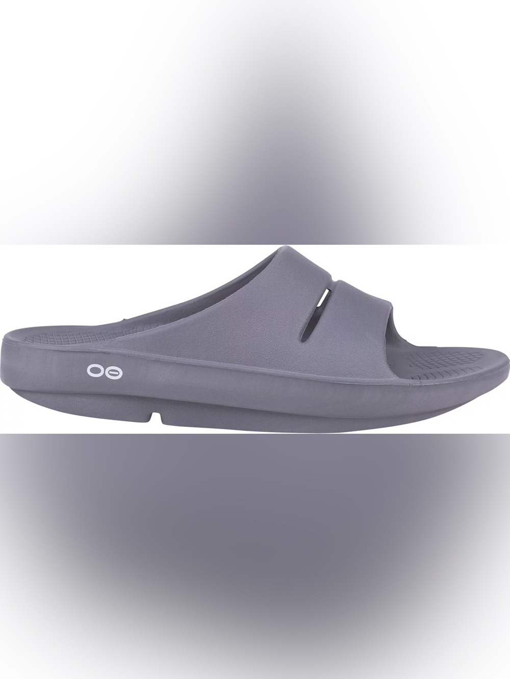 OOFOS OOAHH Gray Slides - Size 7